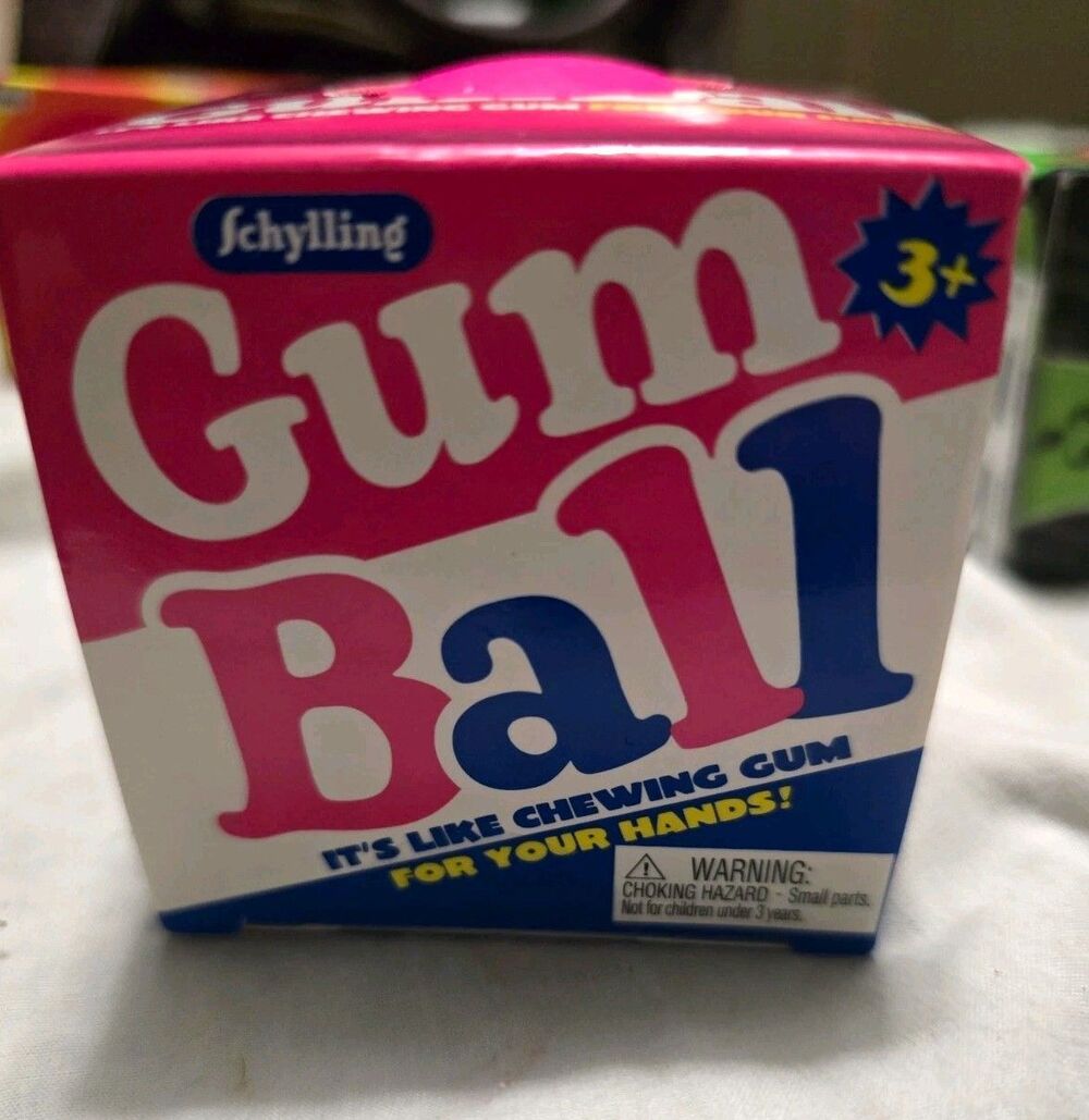 Schylling Gum Ball Rare NeeDoh Ball Stress Reliever, Pink/White/Blue 3in 21125YP